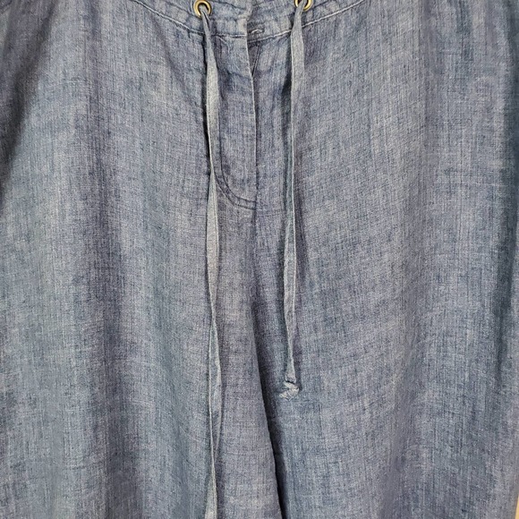 Valerie Stevens Woman 100% Linen Cropped Pants Zip w/Drawstring Closure 22W - Picture 4 of 9